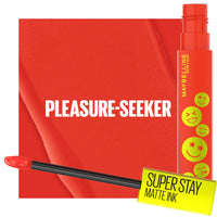 Thumbnail for Maybelline Super Stay Matte Ink Liquid Lip Color, Moodmakers Lipstick Collection, Long Lasting, Transfer Proof Lip Makeup, Pleasure Seeker, Red, 1 Count