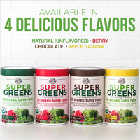 Thumbnail for Country Farms Organic Super Greens Natural Flavor, 50 Organic Super Foods, Packed with Fiber, USDA Organic Drink Mix, Fruits, Vegetables, Mushrooms & Probiotics, Supports Energy, 6g Fiber