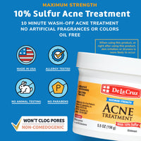 Thumbnail for De La Cruz Sulfur Ointment - Cystic Acne Treatment for Face and Body - Daily 10 Min Spot Treatment Mask - Safe and Effective Game Changing Hormonal Acne Treatment That Clears Up Pimples 5.5 OZ.
