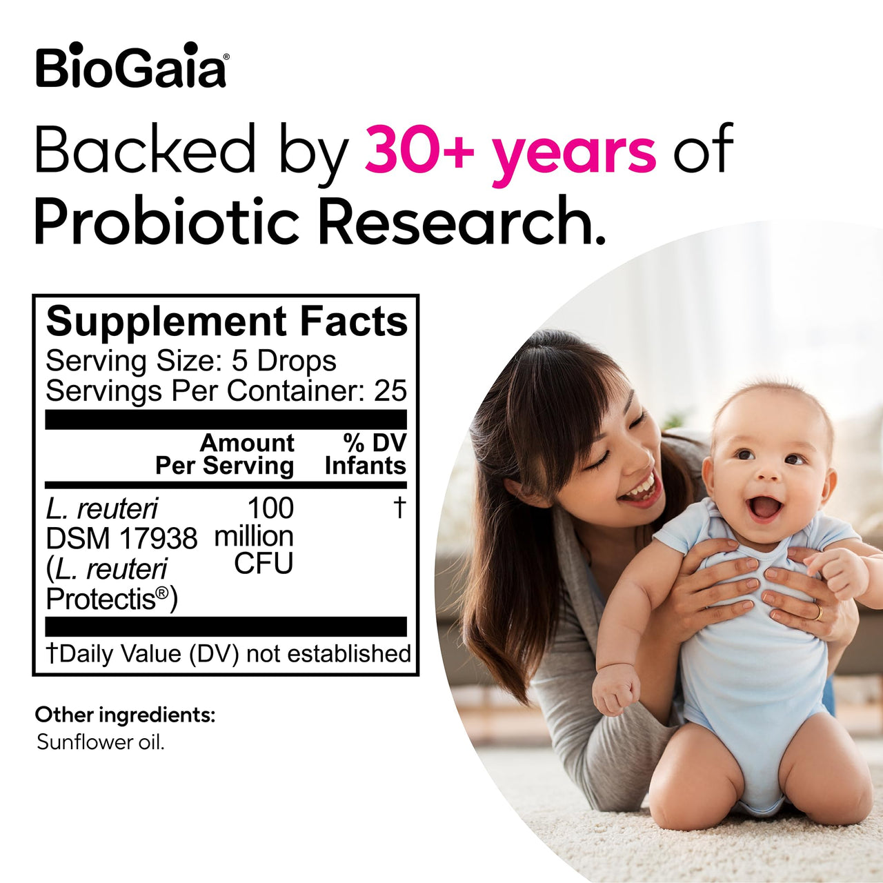 BioGaia Protectis Baby Probiotic Drops | Baby Essentials for Colic & Gas Relief | Safe for Newborns | Ease Crying, Fussing, Colic, Gas, Spit-ups & Constipation | No Dairy, Soy & Gluten | 5mL (2-Pack)