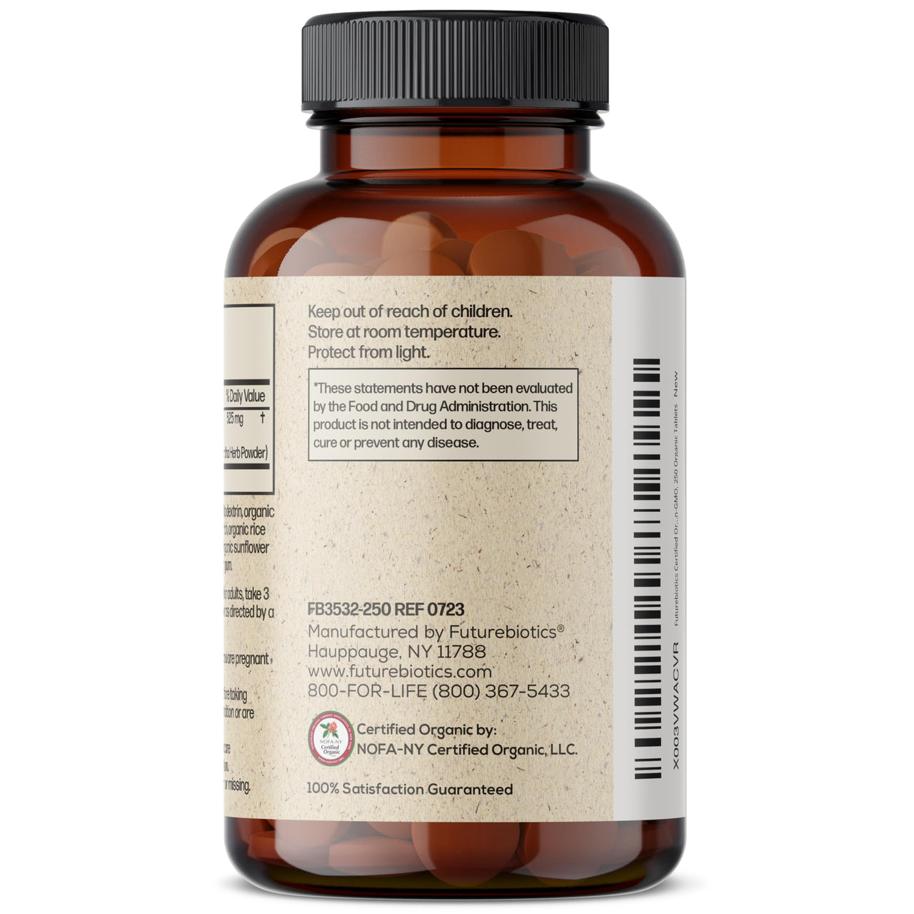 Futurebiotics Certified Organic Ashwagandha Stress Mood & Energy Support Adaptogenic Herb, Non-GMO, 250 Organic Tablets