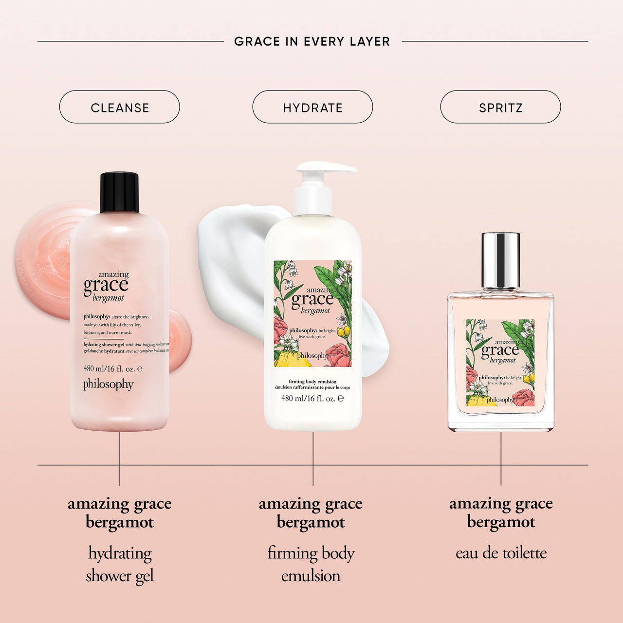 philosophy hydrating shower gel amazing grace bergamot