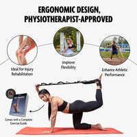 Thumbnail for DMoose Fitness Foot & Calf Stretcher with Adjustable Padded Stretching Strap for Plantar Fasciitis, Hamstring, Heel Spurs and Achilles Tendonitis Relief - Yoga Leg Stretch Strap for Flexibility