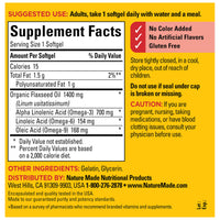 Thumbnail for Nature Made Extra Strength Flaxseed Oil 1400 mg, Fish Free Omega 3 Supplement, Dietary Supplement for Heart Health Support, 100 Softgels, 100 Day Supply