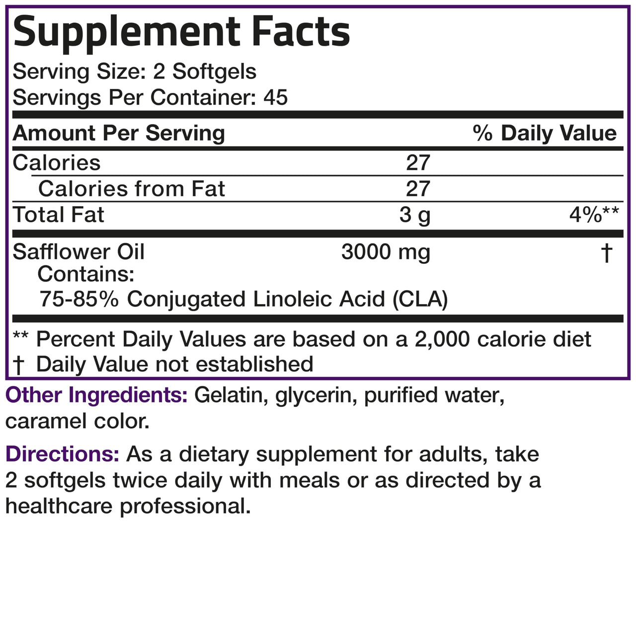 Bronson CLA 3000 Extra High Potency Supports Healthy Weight Management Lean Muscle Mass Non-Stimulating Conjugated Linoleic Acid, 90 Softgels