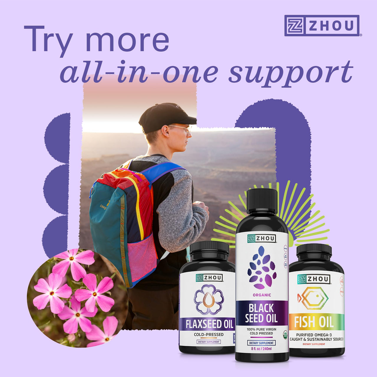 Zhou Organic Black Seed Oil - Black Cumin Seed Oil Cold Pressed, Nigella Sativa, Pure Unrefined Blackseed Liquid, Premium Supplement for Health with Thymoquinone, Omega 3 6 9 - 8 Fl Oz (Pack of 1)