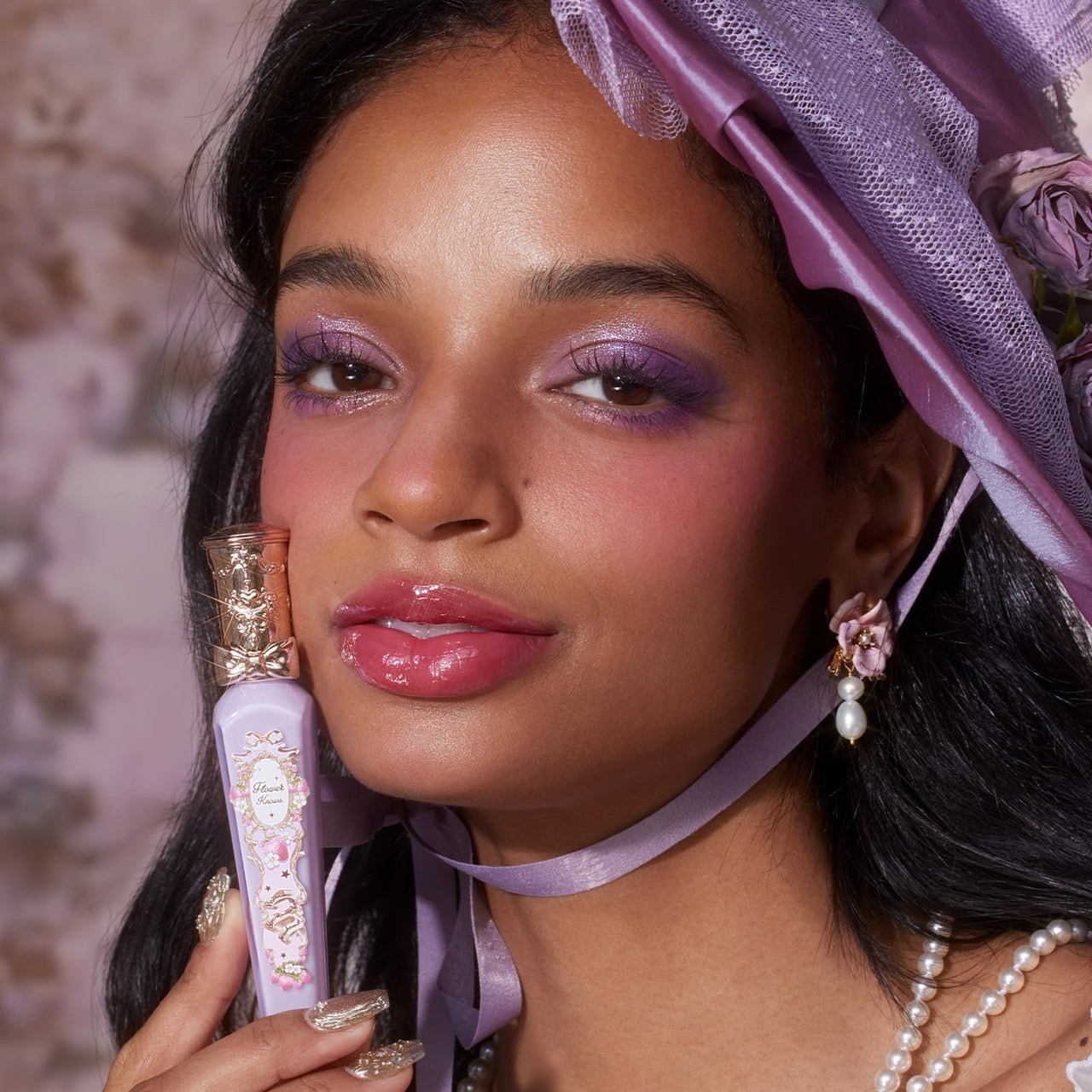 Flower Knows Violet Strawberry Rococo Glowy Lip Gloss,Moisturizing Shine Berry Pink Lip Plumper Oil,Hydrating Lip Tint for Girls&Women,Vegan & Cruelty-Free,0.12 Fl Oz(G04 Blackberry Jam)