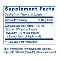 Thumbnail for Life Extension Ginkgo Biloba Certified Extract™, 120 mg, Helps Maintain Memory & cognition, Gluten-Free, Non-GMO, Vegetarian, 365 Capsules