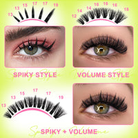 Thumbnail for Lash Clusters Kit with Spikes Lashes Clusters Wispy 60D+80D+100D+200D Manga Eyelash Clusters D Curl 456PCS Cluster Eyelash Extensions Volume 12-18mm Individual Anime Lashes Kit Bond&Seal by WiWiLINK