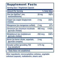 Thumbnail for Life Extension Only Trace Minerals, a Daily dose of zinc, Chromium, Boron, Copper, Manganese, Vanadyl sulfate, Gluten-Free, Non-GMO, Vegetarian, 90 Capsules