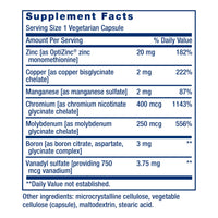 Thumbnail for Life Extension Only Trace Minerals, a Daily dose of zinc, Chromium, Boron, Copper, Manganese, Vanadyl sulfate, Gluten-Free, Non-GMO, Vegetarian, 90 Capsules