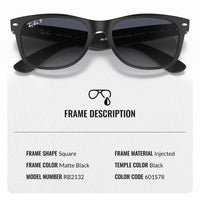 Thumbnail for Ray-Ban RB2132 New Wayfarer Classic Polarized Square Shape Sunglasses for Men and Women- Timeless Classic Sun Glasses with Modern Elegance - Premium UV Protection - Designer Men's & Women's Sunglasses