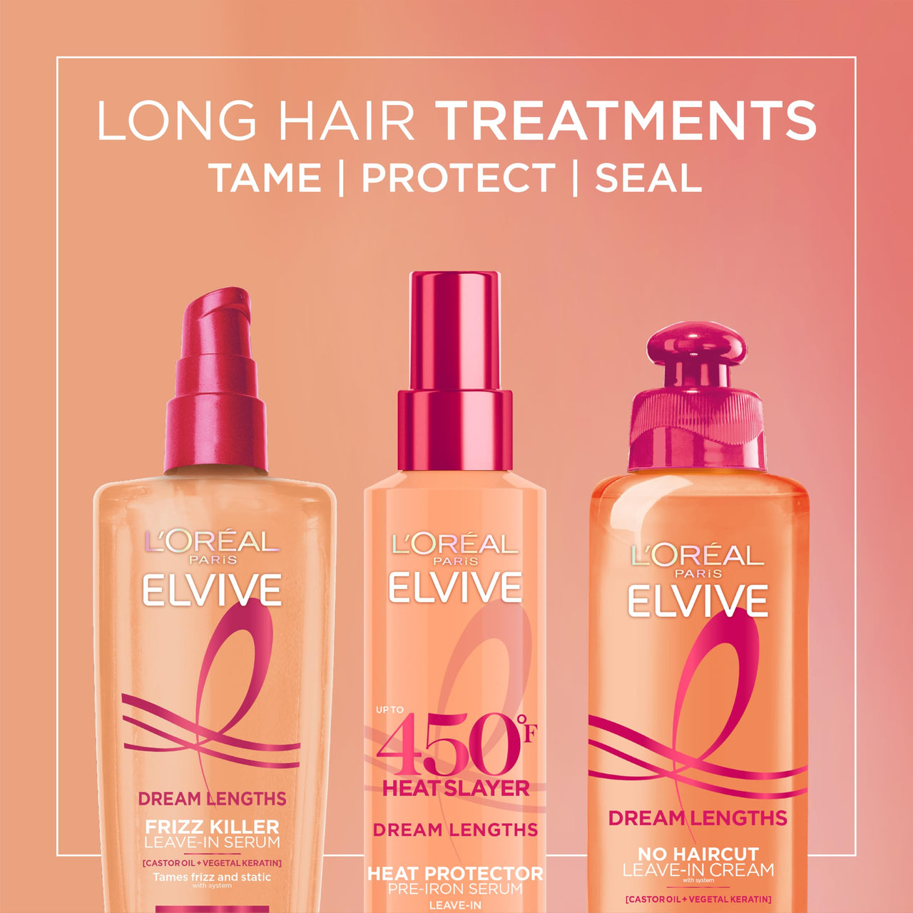 L'Oreal Paris Elvive Dream Lengths No Haircut Cream Leave In Conditioner, 6.8 fl. oz.