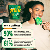Thumbnail for Gruns Adult Sugar-Free Super Greens Multivitamin Gummies, Superfood Gummy Vitamins for Women and Men with Spirulina, Chlorella, Adaptogens & Prebiotic Fiber for Digestive Health (28 Count)