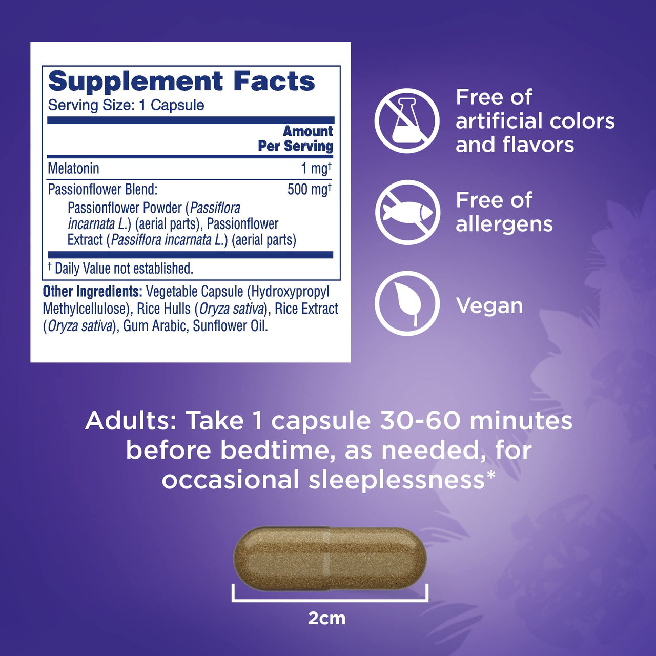 One A Day Sleep Supplement - Sleep Supplements for Adults, Sleep Support with Passionflower and Melatonin, Sleep Support with Sleep Well, 30 Capsules