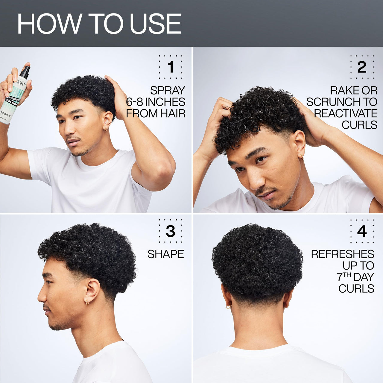 REDKEN Curl Refreshing Spray For Curly and Coily Hair - Hydrates & Defines up to 7th-Day Curls, Silicone-Free