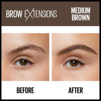 Thumbnail for Maybelline Brow Extensions Fiber Pomade Crayon Eyebrow Makeup, Medium Brown, 1 Count