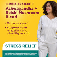 Thumbnail for Nature Made Ashwagandha KSM 66 + Reishi Mushroom Capsules, Stress Relief Blend Ashwagandha and Mushroom Supplement, 60 Capsules, 30 Day Supply