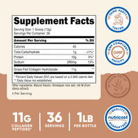 Thumbnail for Nutricost Collagen Peptides Powder 1LB (454 G) (Salted Caramel) - Grass Fed Bovine Collagen Hydrolysate