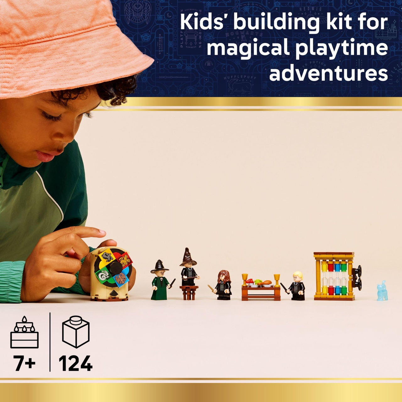 LEGO Harry Potter Hogwarts Castle: Sorting Hat Ceremony Building Toy for Boys, Girls - Pretend Play Set for Kids, Ages 7+ - W/4 Minifigures & Cat Patronus Toy Figure - Gift Idea for Birthdays - 76460