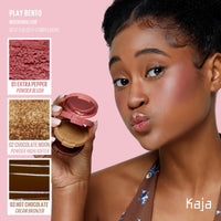 Thumbnail for KAJA 3 Colors Palette - Play Bento_Mochamallow | Powder Blusher, Highlighter, Cream Bronzer, Creamy Application, with Mango Seed Butter, Powdery Finish, Easy Finger Application, Lightweight Formula