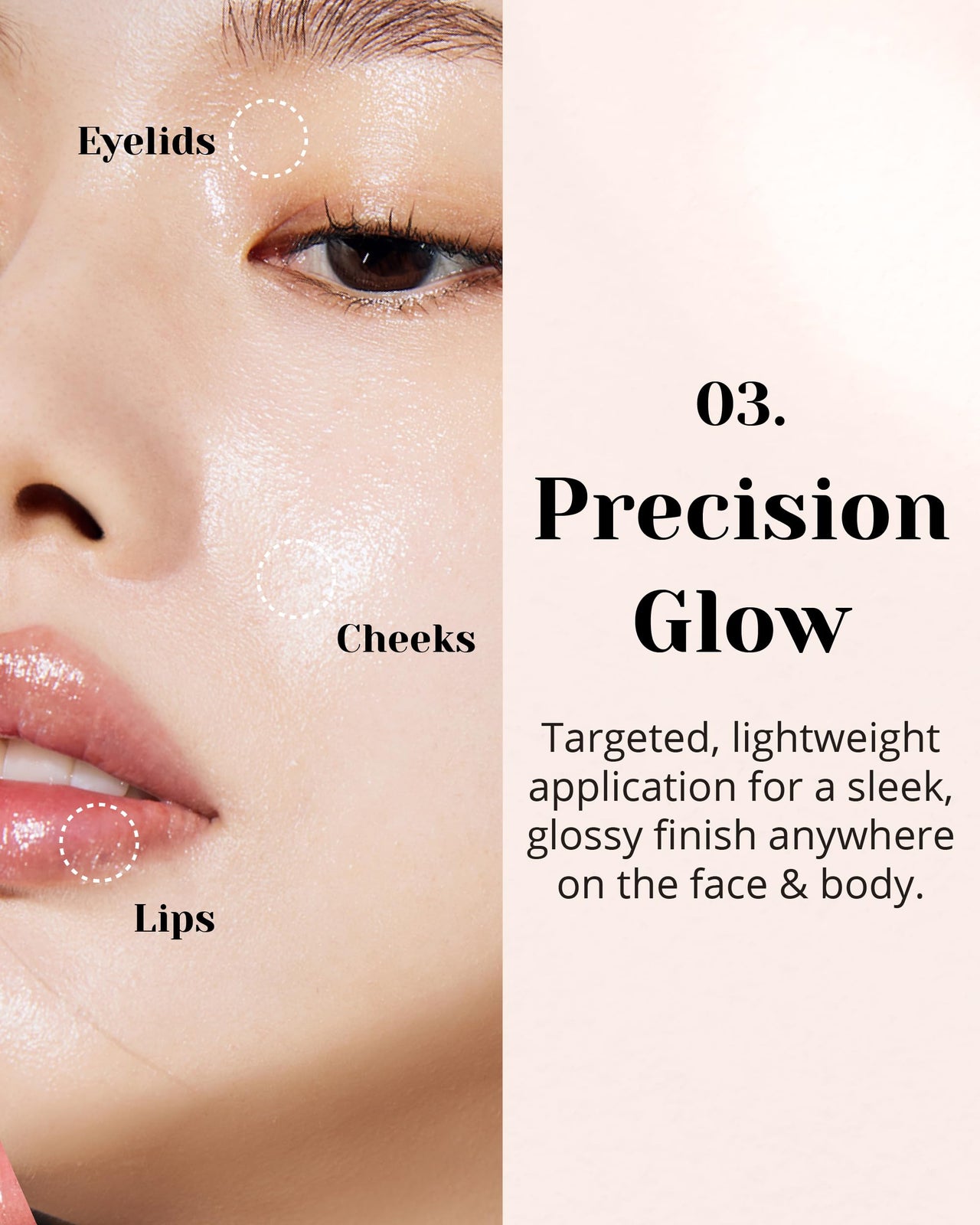 Glint Liquid Gel Highlighter (Glosser, 0.1oz) - Multi-Use Face & Body Gloss for Smooth Glow, Long-Lasting Illuminator Balm for Healthy Radiance. Korean Makeup. Eyes, Cheeks, Nose
