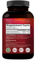 Thumbnail for NatureBell Vitamin D3 50,000 IU with Vitamin K2-180 Softgels - High-Potency Bone & Immune Support* - Easy Absorption with Coconut Oil - Non-GMO & Gluten-Free