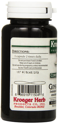 Thumbnail for Kroeger Herb Ginkgo Biloba - 90 Vegetarian Capsules