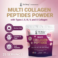 Thumbnail for Dr. Berg Multi Collagen Peptides Powder Types I, II, III, V, X - Unflavored Collagen Powder w/ 14 g of Protein - Grass-Fed, Pasture-Raised & Wild-Caught Collagen Sources - 25 Servings