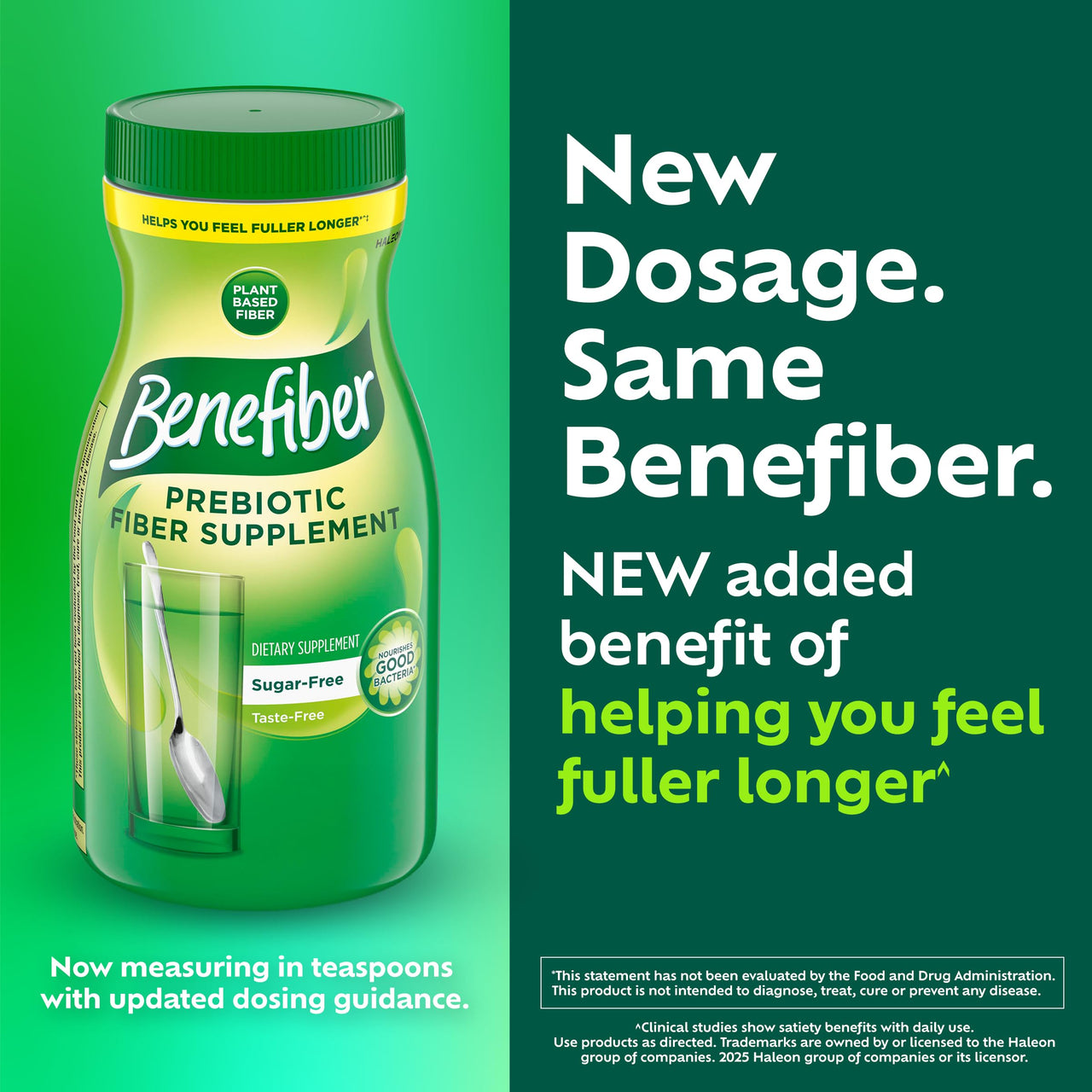 Benefiber Daily Prebiotic Fiber Supplement Powder for Digestive Health, Unflavored - 250 Teaspoons (17.6 Ounces)