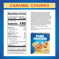 Thumbnail for Pure Protein Caramel Churro Protein Bars – 20g Protein, 3g Sugar, 190 Calories (12 count) Low Sugar* High Protein Snack - Gluten Free - Perfect for a Healthy Snack