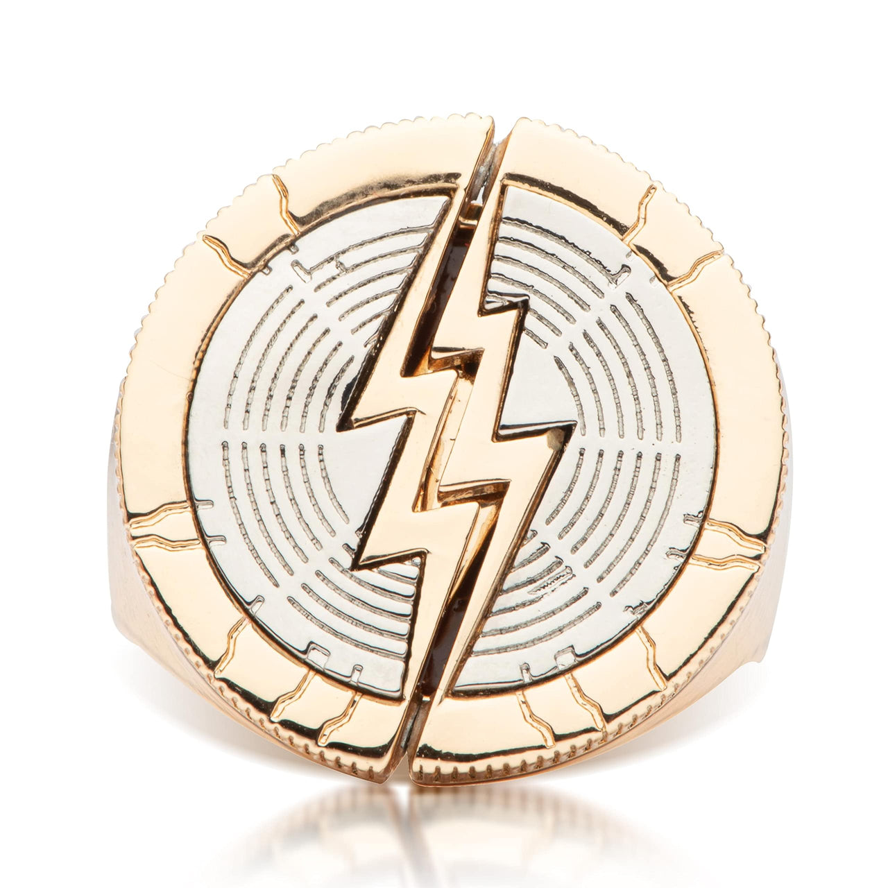 SalesOne DC The Flash Movie Costume Ring Brass Prop Replica With Slide-Opening Function, Size 10 | Superhero Cosplay, Jewelry Accessories | Officially Licensed Collectible