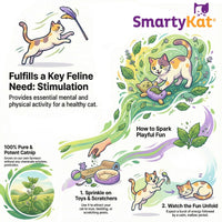 Thumbnail for SmartyKat Natural Catnip Canister, 100% Natural Cat Nip for Cats, Premium Dried Catnip for Indoor Cats, Positive Training Aid for Play and Exercise, Resealable Shaker Bottle, 2 Ounces