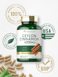Thumbnail for Carlyle Ceylon Cinnamon Capsules | 120 Count | Non-GMO & Gluten Free Supplement