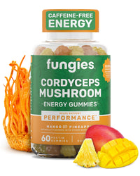 Thumbnail for Fungies Cordyceps Mushroom Gummies, Mango & Pineapple Flavor - Mushroom Herbal Supplement Gummy for Adults Supports Endurance, Energy & Performance - Caffeine-Free Energy Gummies - 60 Servings