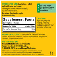 Thumbnail for Nature Made Zinc 30 mg, Zinc Supplements for Men & Women, Dietary Supplement for Immune Health and Antioxidant Support, 100 Tablets, 100 Day Supply