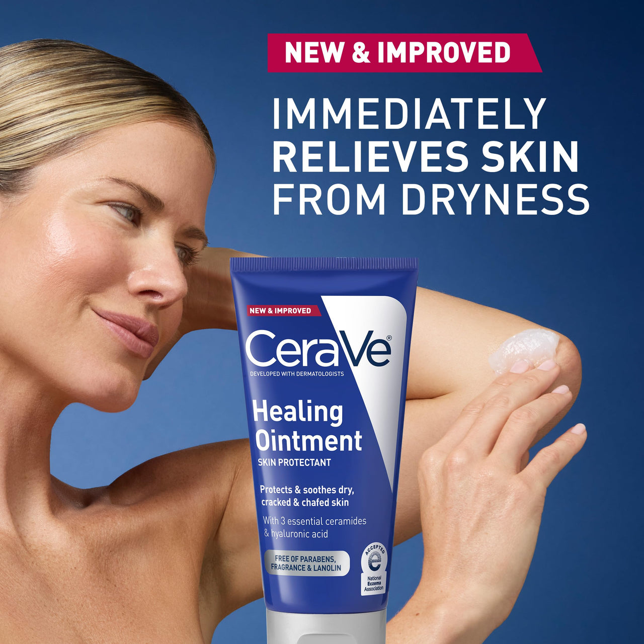 CeraVe Healing Ointment, Hydrating Skin Protectant With Petrolatum, Hyaluronic Acid & Ceramides, Face & Body Skin Barrier Repair For Cracked, Chafed, Dry Skin, Fragrance Free & Lanolin Free, 5 Oz