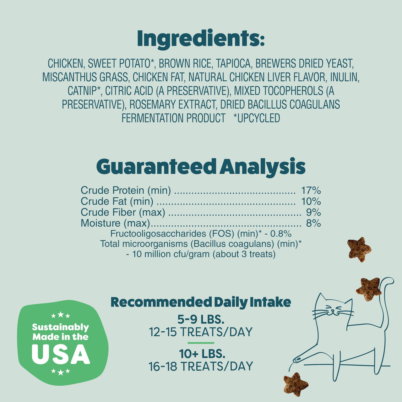 Shameless Pets Crunchy Cat Snacks & Treats – Healthy Cat Treats for Indoor Cats & Kittens with Catnip, Real Chicken & Digestive Support, Catnip N Chill (2.5 oz)