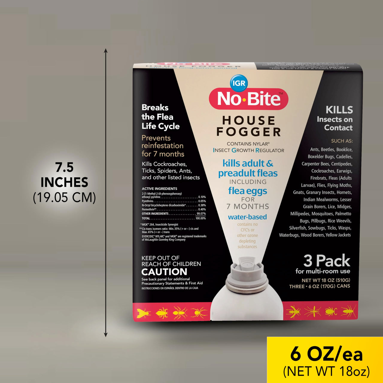 Durvet 011-1131 No Bite IGR House Fogger (3 Pack), 6 oz