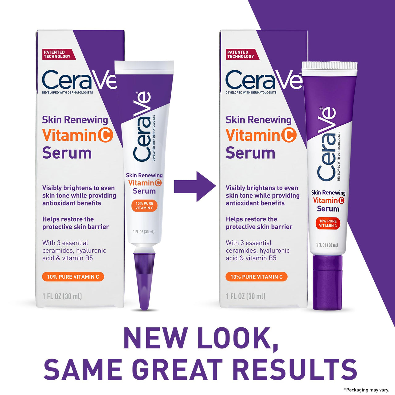 CeraVe Vitamin C Serum with Hyaluronic Acid, Skin Brightening Serum for Face with 10% Pure Vitamin C, Fragrance Free, 1 Fl. Oz