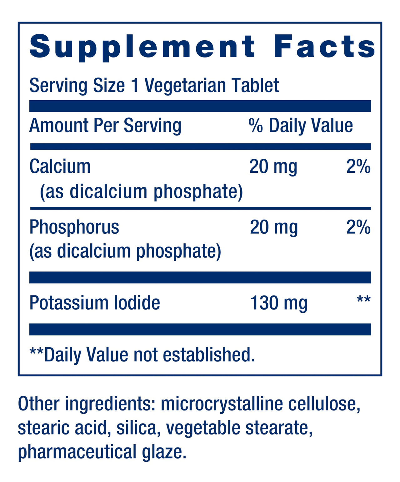 Life Extension Potassium Iodide 130mg 14 Tablets