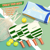 Thumbnail for Pickleball Paddles Set USAPA Approved, Lightweight and Durable with Unique Design, USAPA Approved Set of 4, 4 Pickleball Balls, Pickleball Bag, Pickleball Paddles (Stripe)
