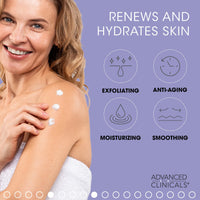 Thumbnail for Advanced Clinicals 10% Glycolic Acid + Lactic Acid Lotion Exfoliant Moisturizing Cream With Hyaluronic Acid Moisturizer | AHA Exfoliating Body Cream Improves Look Of Uneven Rough Skin Texture, 16 Oz