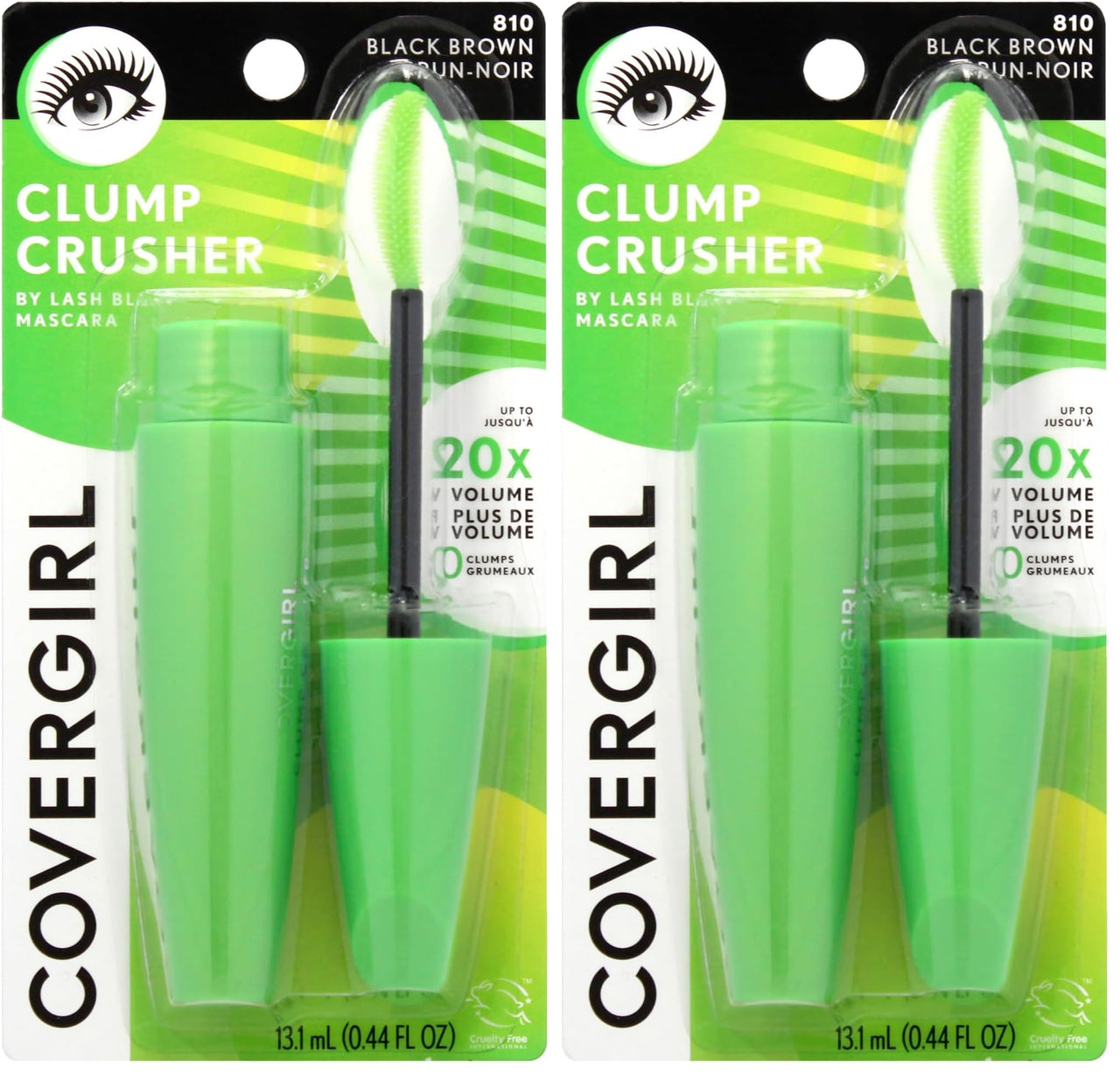 COVERGIRL - Clump Crusher by Lash Blast Mascara, 20X More Volume, Double Sided Brush, Long-Lasting Wear, 100% Cruelty-Free (Pack of 2)