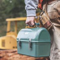 Thumbnail for Stanley Classic Lunch Box 10 qt | Vintage Metal Lunchbox | Durable Meal Container with Handle and Latch | Stores Food, Drinks, Thermos, Water Bottle | Hammertone Green