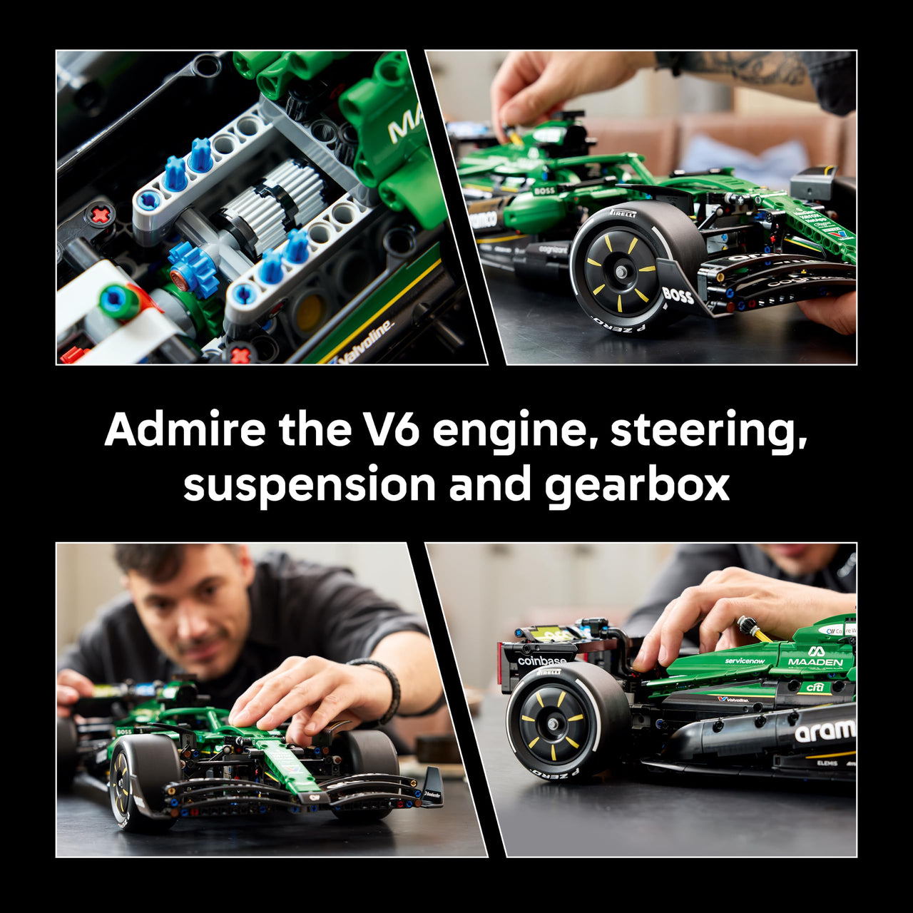 LEGO Technic Aston Martin Aramco AMR25 F1 Car - Building Set for Adults, Ages 18+ - Model Car Kit with Detailed Features - Bedroom or Desk Decor - Gift for Men & Women - 42240