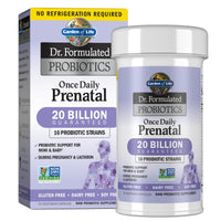 Thumbnail for Garden of Life Dr. Formulated Probiotics Once Daily Prenatal - Acidophilus and Bifidobacteria Probiotic Support for Mom and Baby – Shelf Stable - Gluten, Dairy, and Soy-Free - 30 Vegetarian Capsules
