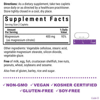 Thumbnail for Bluebonnet Nutrition Magnesium Citrate, 400mg of Magnesium, Maximum Absorption, Supports Immune Health & Energy Production*, Soyfree, Gluten-Free, Non-GMO, Kosher, Dairy Free, Vegan, 120 Caplets