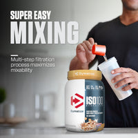 Thumbnail for Dymatize ISO100 Whey Protein Powder Isolate, Cinnamon Cereal, 25g of Protein, 5.5g BCAAs, Less Than 120 Cal., Gluten Free, 1g Fat, 1g Sugar, 2g Carb (20 Servings)