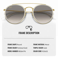 Thumbnail for Ray-Ban RB3647N Round Double Bridge Sunglasses for Men and Women- Timeless Classic Sun Glasses with Modern Elegance - Premium UV Protection & Classic Lenses - Designer Men's and Women's Sunglasses